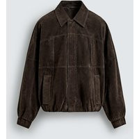 Zara - Faux Suede Jacket - Brown - S - Man | Zara UK