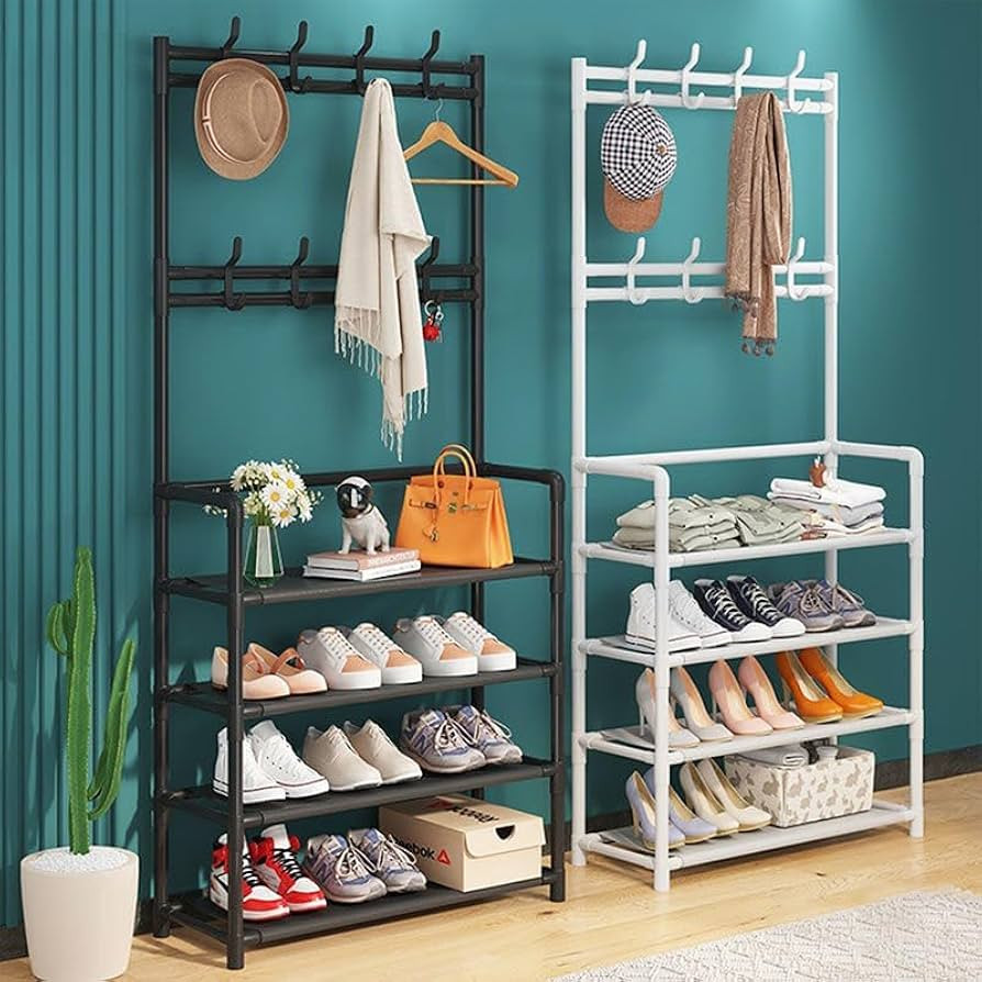 Organizador de Roupa Cabideiro Sapateira 12 pares de Sapatos Multiuso com Gancho Bonê Chapeu (PR... | Amazon (BR)