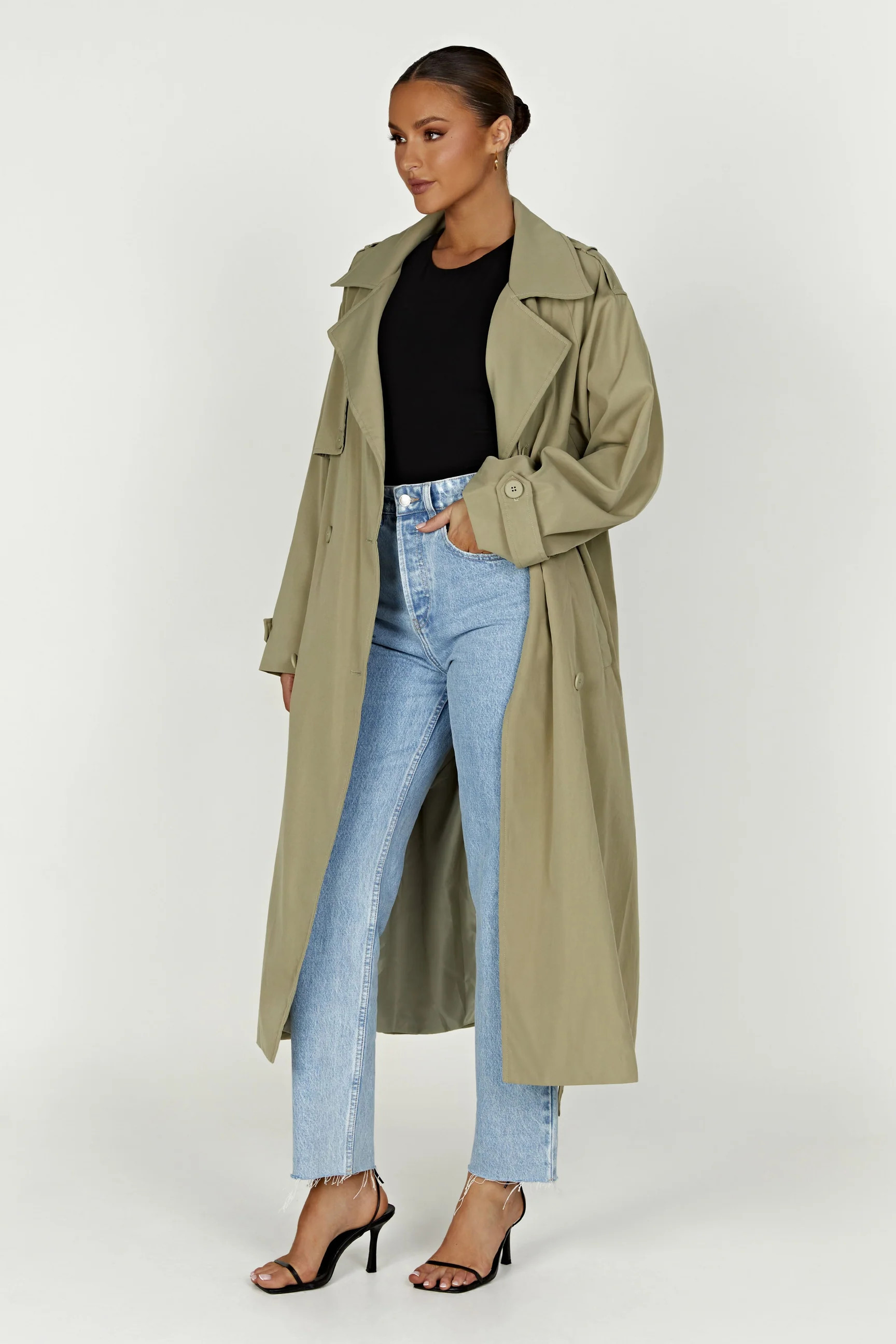 Andreas Oversized Trench Coat - Olive | Meshki (APAC)