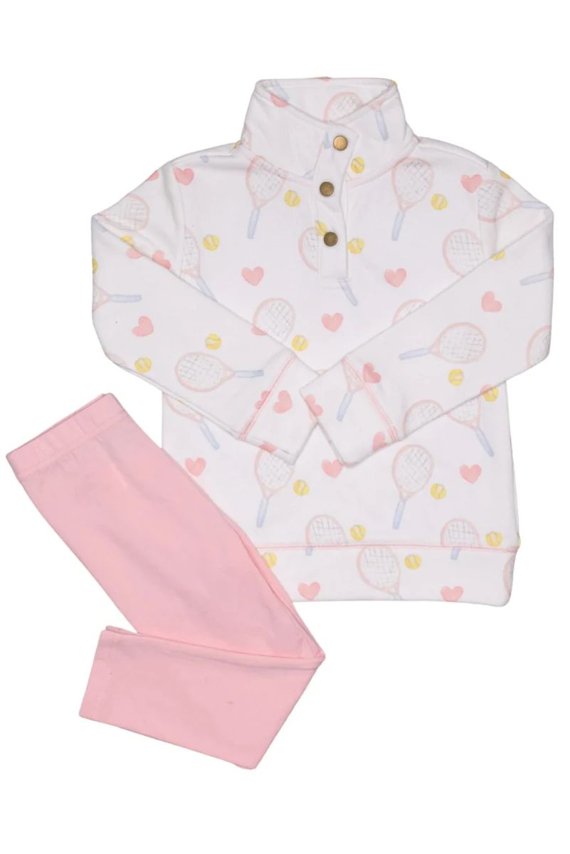 Tennis Popped Collar Pullover and Leggings Set | Grace and James Kids