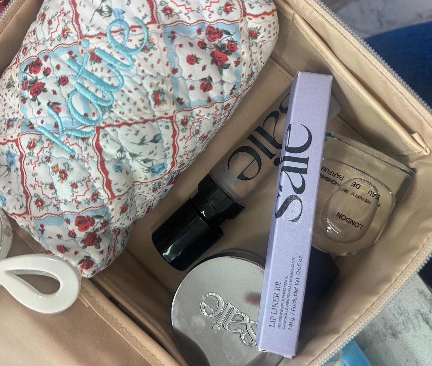 These are some of my favorite clean beauty products! And of course, in my BEIS cosmetic case, perfect for travel! (The compact mirror it comes with is a bonus!)
SAIE beauty is one of my favorite beauty brands as of recent. In Thai picture you can see….
1) translucent setting powder 
2) lip liner in shade wink 
3) glowy super gel in sun glow 


#LTKTravel #LTKBeauty