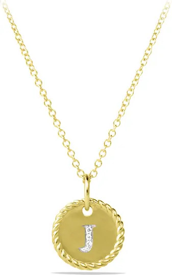 Cable Collectibles Initial Pendant with Diamonds in Gold on Chain | Nordstrom