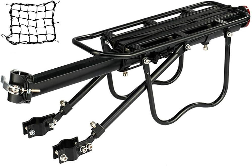 Rear Bike Rack Bicycle Cargo Rack Quick Release Adjustable Alloy Bicycle Carrier 115 lbs Capacity... | Amazon (US)