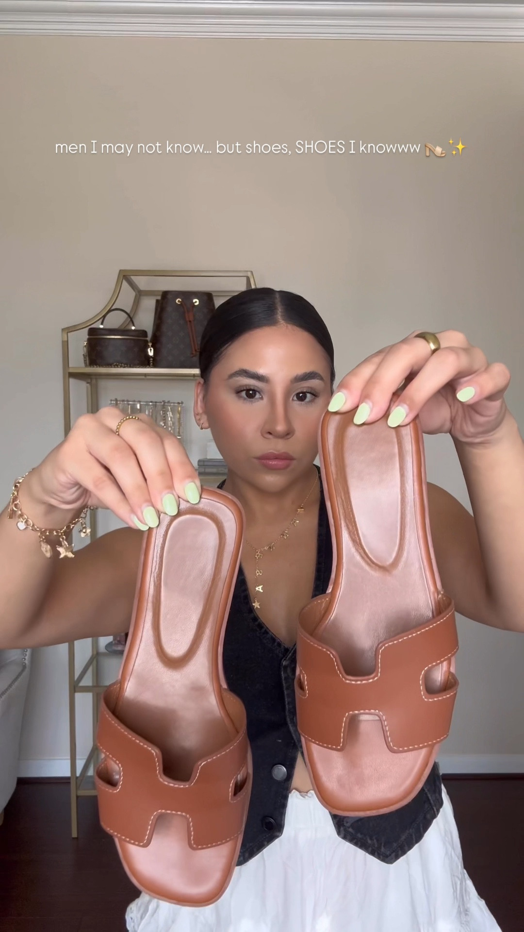 Affordable amazon shoes for summer 
Brown sandals: 7 
Mesh flats: 6.5 
Footbed sandals: 6.5
Black denim vest: small
White skirt: small
Gold name necklace 
Gold rings 

#LTKFindsUnder100 #LTKShoeCrush #LTKStyleTip