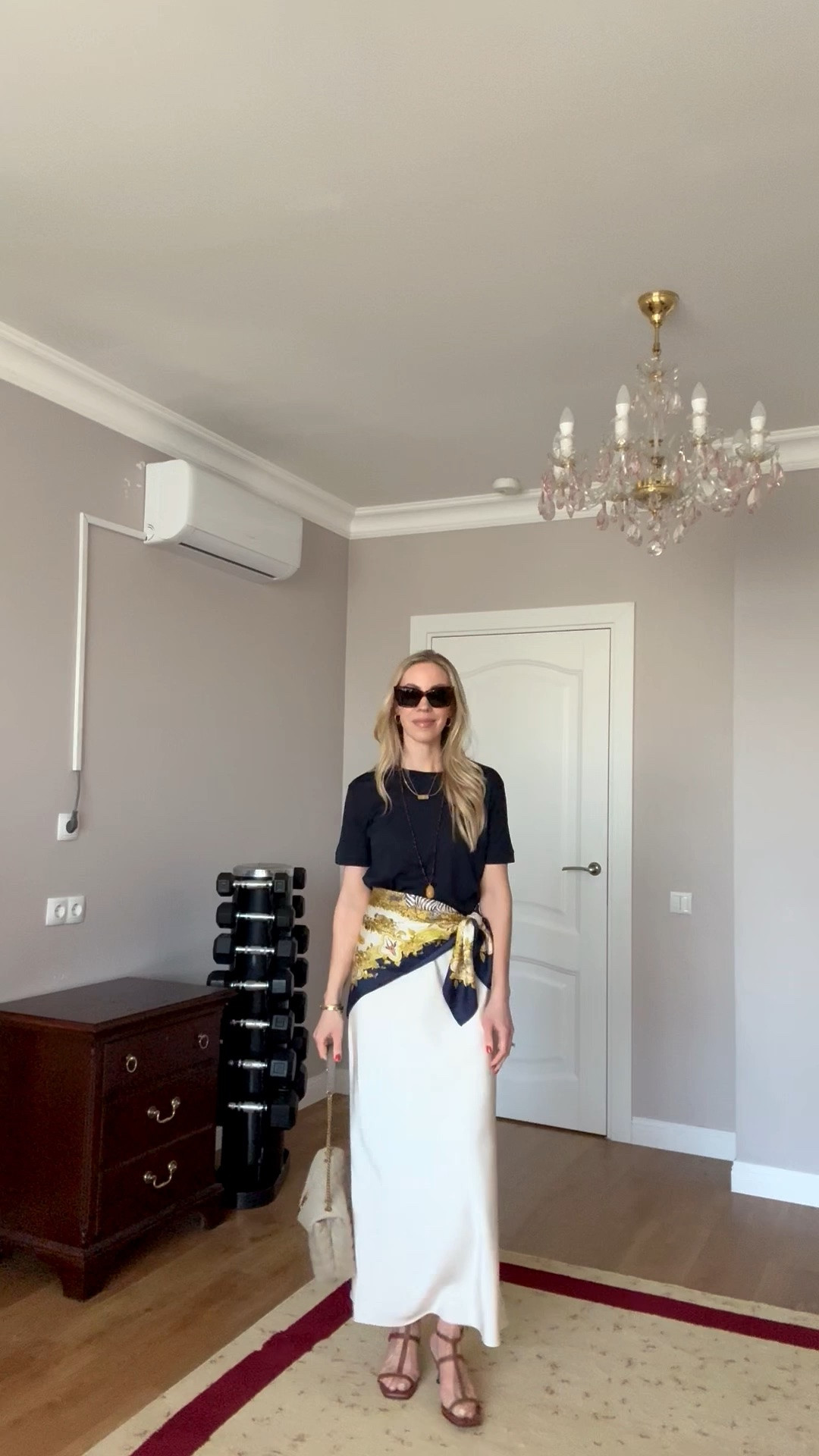 Summer date night, summer workwear look, beach dinner, silk tee, satin skirt, silk scarf worn as a belt

#LTKTravel #LTKWorkwear #LTKOver40