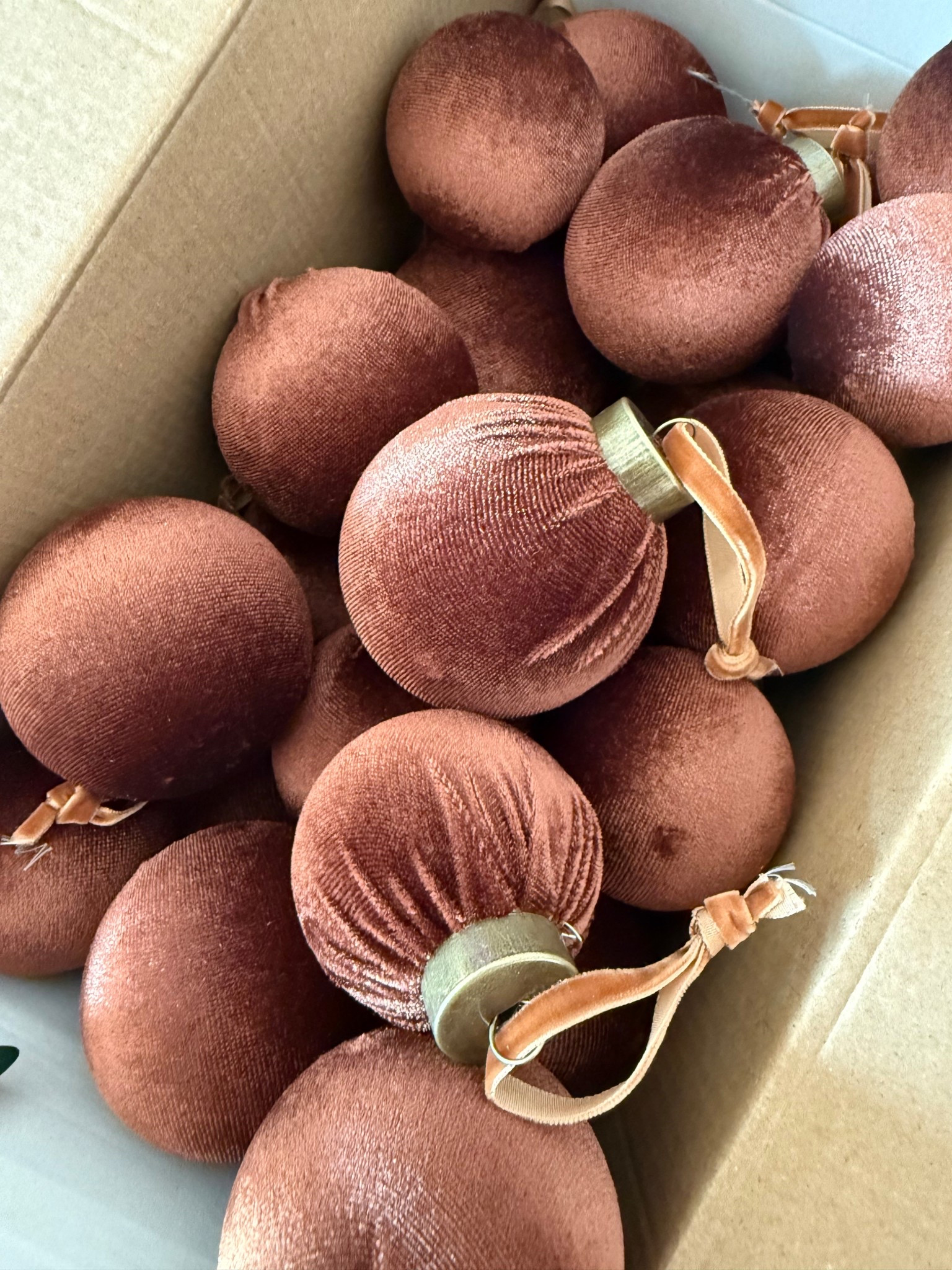 Brown velvet ornaments 

#LTKSeasonal #LTKHome #LTKHoliday
