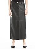 Max Studio Women's Faux Leatherette Long Skirt, Black | Amazon (US)