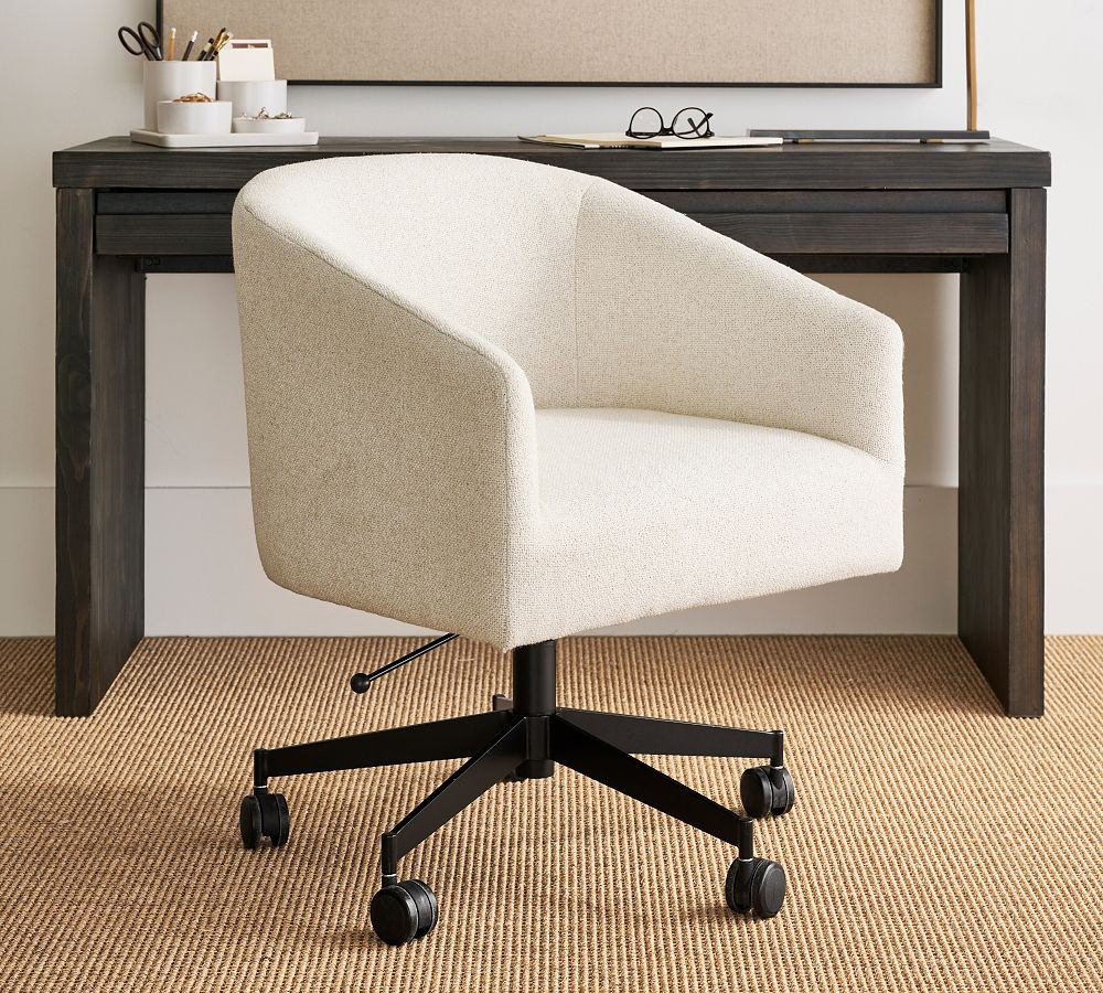 Baldwin Upholstered Swivel Desk Chair | Pottery Barn (US)