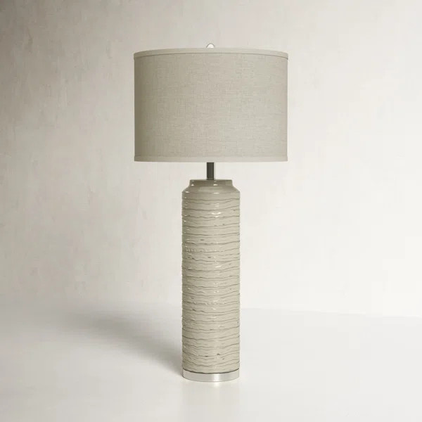 Baconton 39" Off-White/Chrome Table Lamp | Wayfair Professional