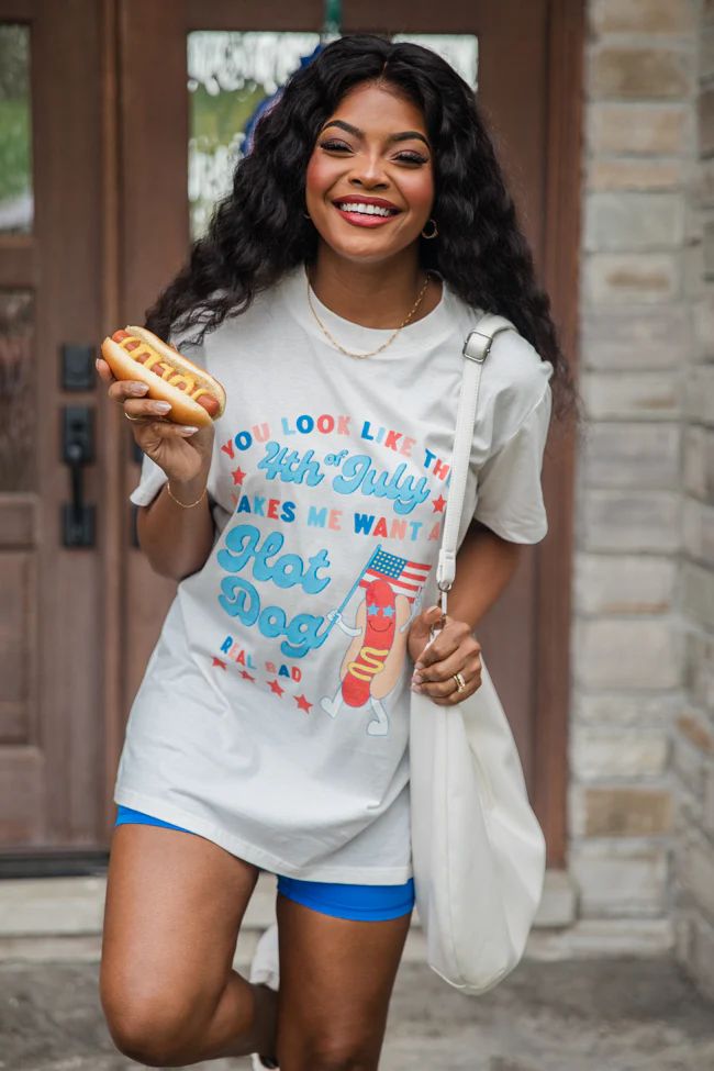 I Look Like the 4th of July White Oversized Graphic Tee | Pink Lily