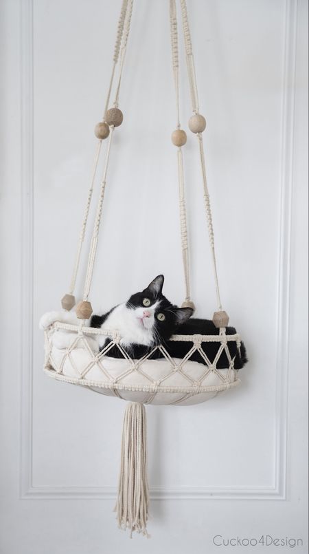 I made my macrame cat bed and gathered some very similar beautiful hanging cat beds for you. My cats love having this in the window so they can look outside 

#LTKhome #LTKstyletip #LTKsalealert