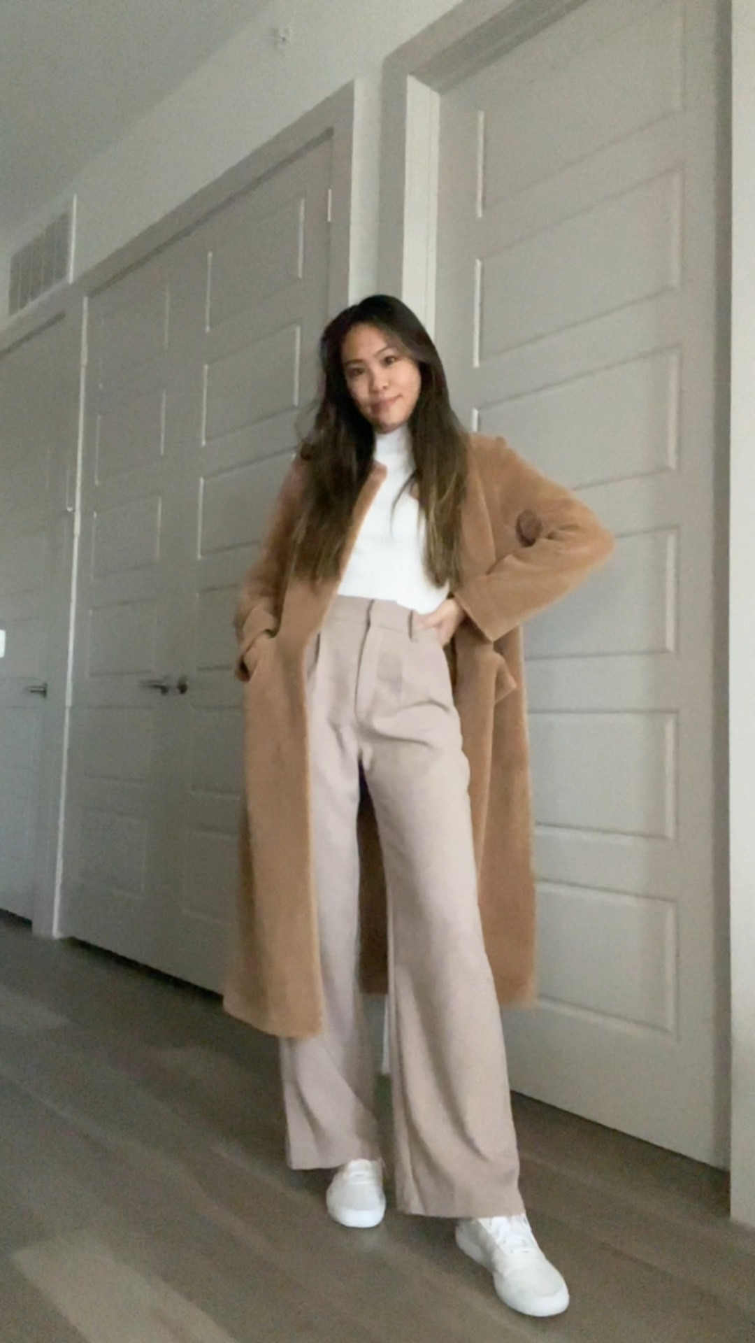 Neutral outfit, neutral style, minimal style, office outfit, work outfit idea, winter outfits, winter fashion, winter outfit idea, casual style, casual outfit, teddy coat, abercrombie, wide leg pants, trousers

#LTKHoliday #LTKSeasonal #LTKstyletip