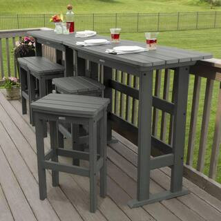 Lehigh Coastal Teak 6-Piece Plastic Rectangular Bar Height Outdoor Dining Set | The Home Depot