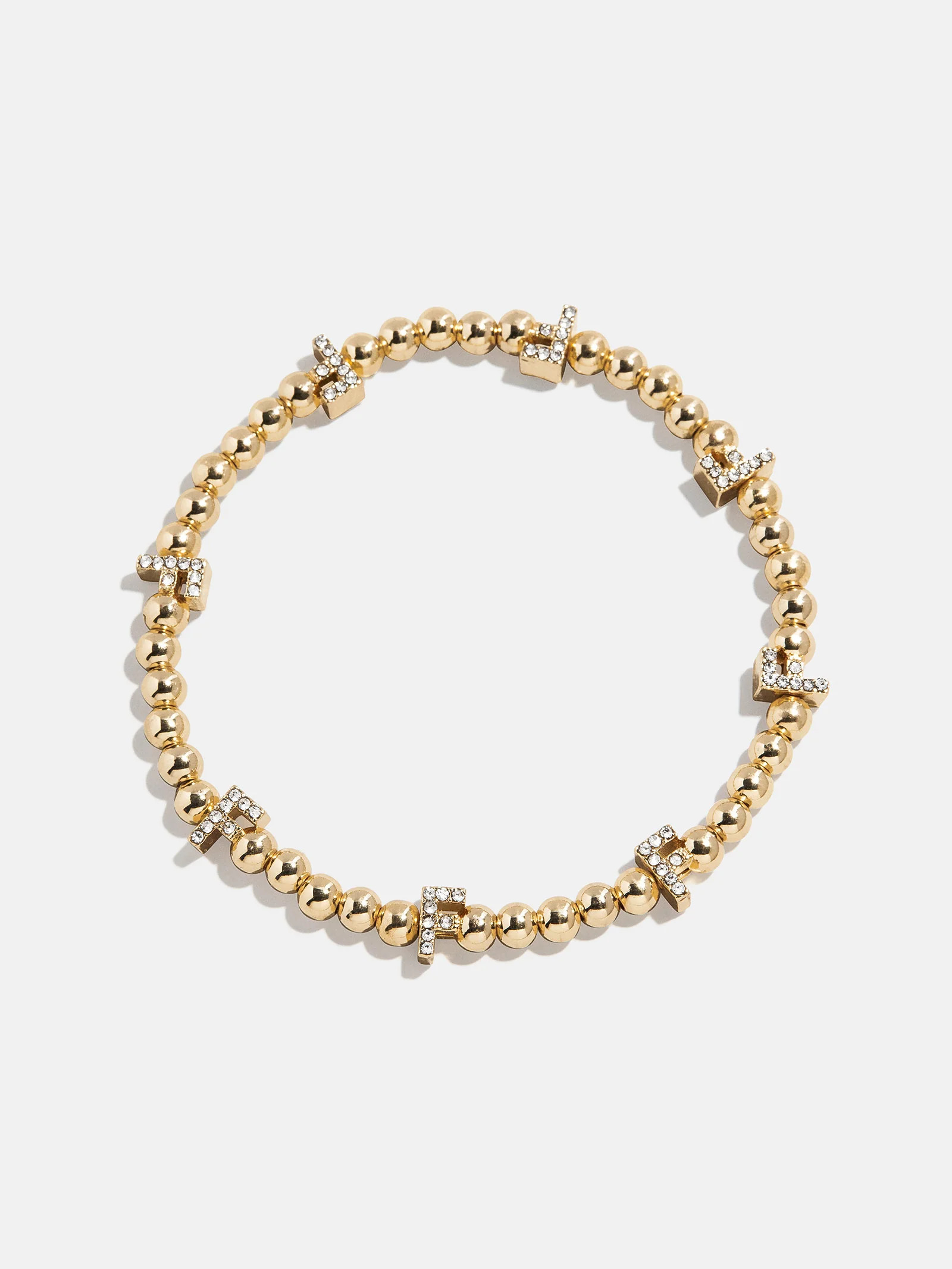 Gold/Pavé Repeating Initial Pisa Bracelet - F | BaubleBar