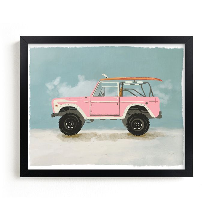 Minted® Surf Pink Framed Wall Art | Pottery Barn Teen