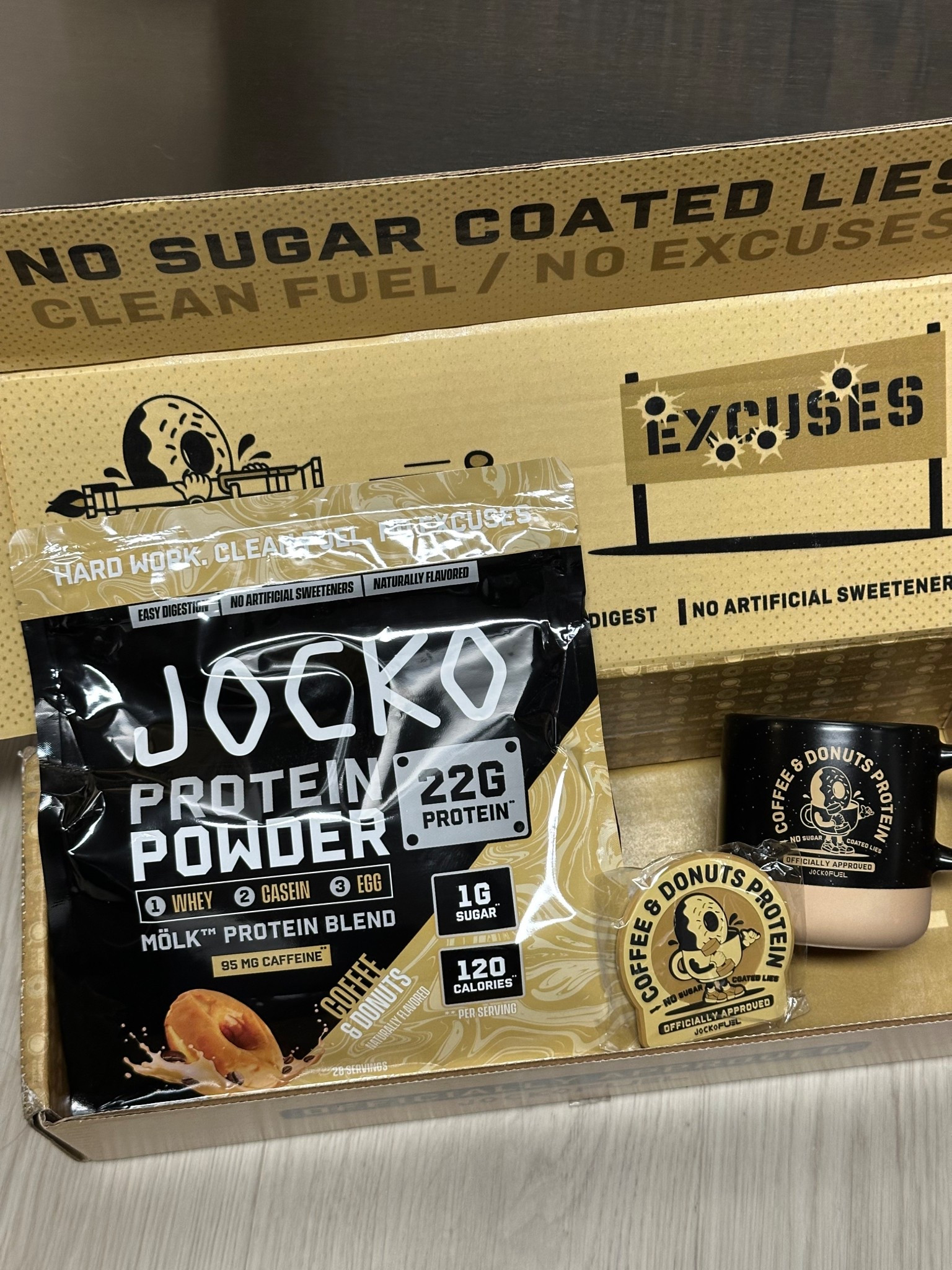 Jocko protein powder for workouts in donuts & coffee flavor 

#LTKOver40 #LTKFindsUnder50 #LTKActive