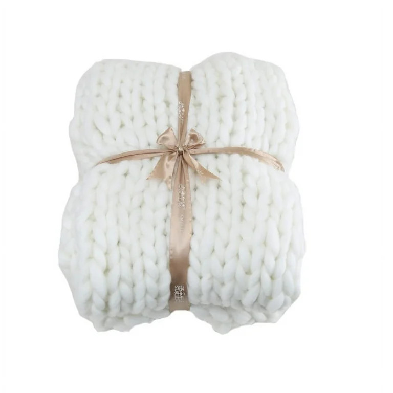 Acrylic Chunky Thick Knitted Luxury Rough Throw Blankets Boho Bedroom Home Decor Giant Yarn | Walmart (US)