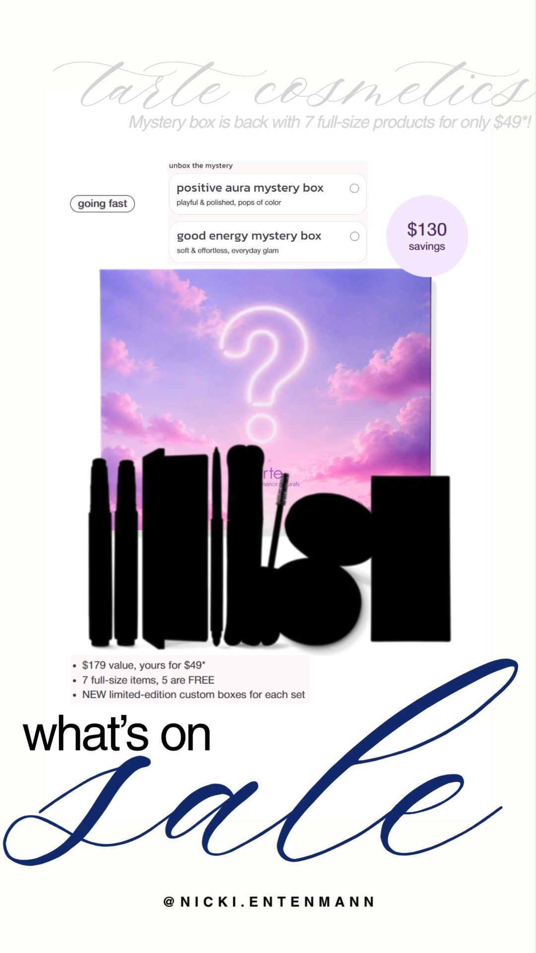 The fan-favorite Tarte Cosmetics Mystery Box is back, offering 7 full-size products for just $49! Valued at $179, this deal includes custom limited-edition boxes filled with full-size makeup and beauty essentials to revamp your autumn beauty routine. Choose between the "Positive Aura" set for playful pops of color or the "Good Energy" set for soft everyday glam.

#tartecosmetics #beautysale #mysterybox #whatsonsale #beautyfinds #makeupdeals 

 #LTKgrwm #LTKSaleAlert #LTKBeauty
