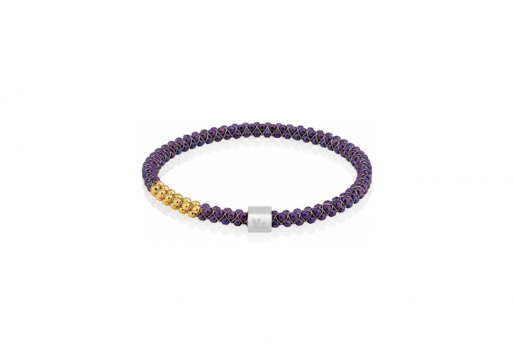 Halo Bangle Faceted Purple and Gold | Mignon Faget