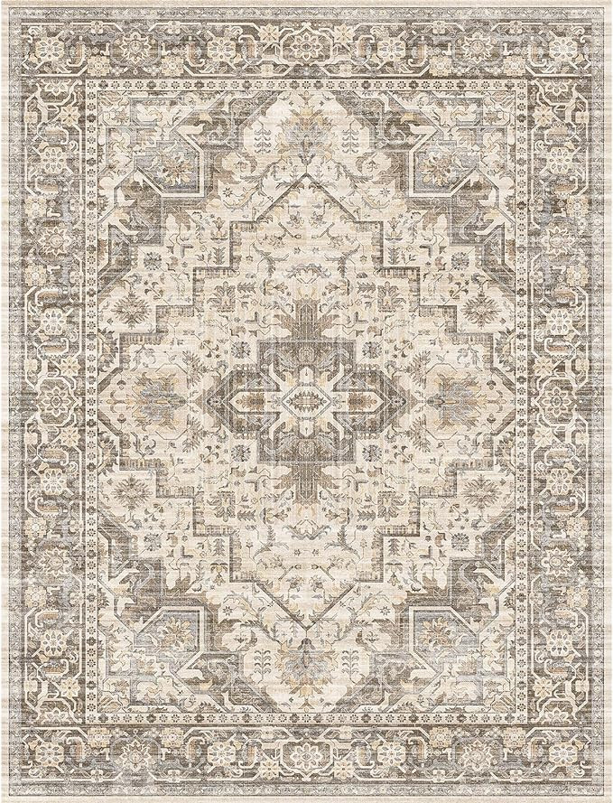 Machine Washable Soft Area Rug 8x10 Rugs with Non Slip Backing for Living Room, Bedroom, Bathroom... | Amazon (US)