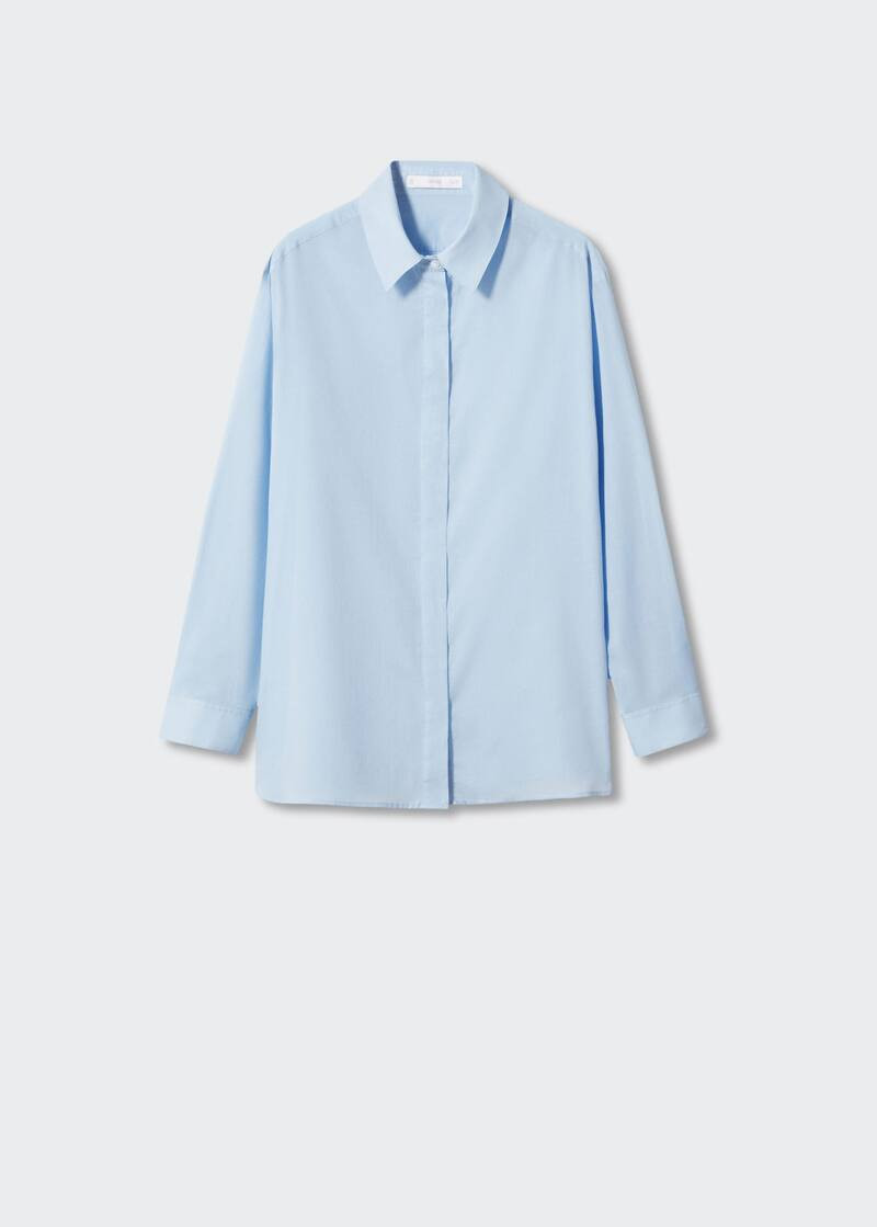 Essential cotton-blend shirt | MANGO (UK)
