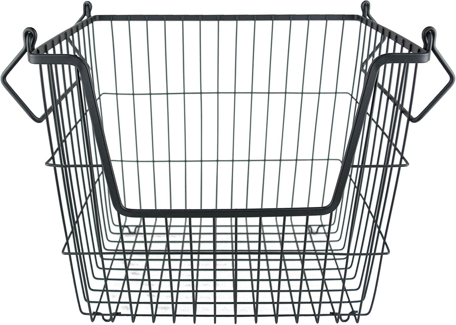 DII Metal Wire Mesh Stackable Utility Storage Bin, Large Rectangle, 13x10x11", Black | Amazon (US)