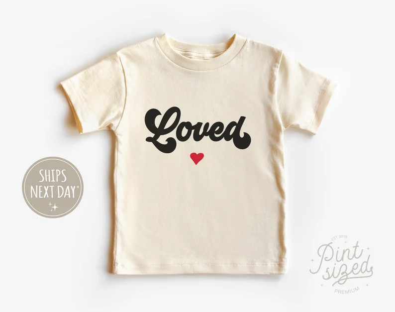 Loved Baby Onesie® Retro Valentine's Day Bodysuit Cute Natural Baby Onesie® - Etsy | Etsy (US)