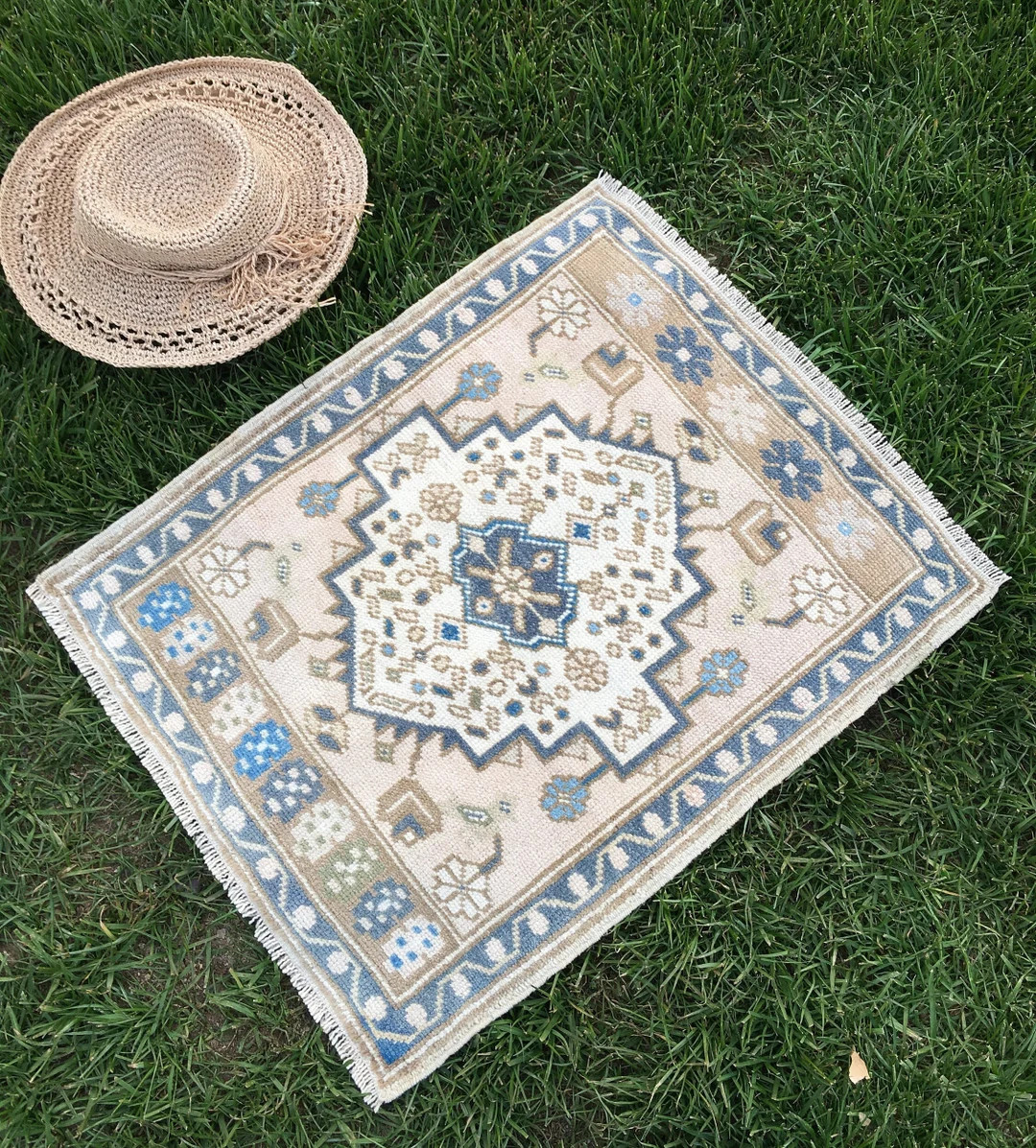 2x3 Turkish Oushak Rug 1.9x2.3 Mini Turkish Rug, Entryway Rug Angel AD-2314 Bathroom Rug, Small V... | Etsy (US)