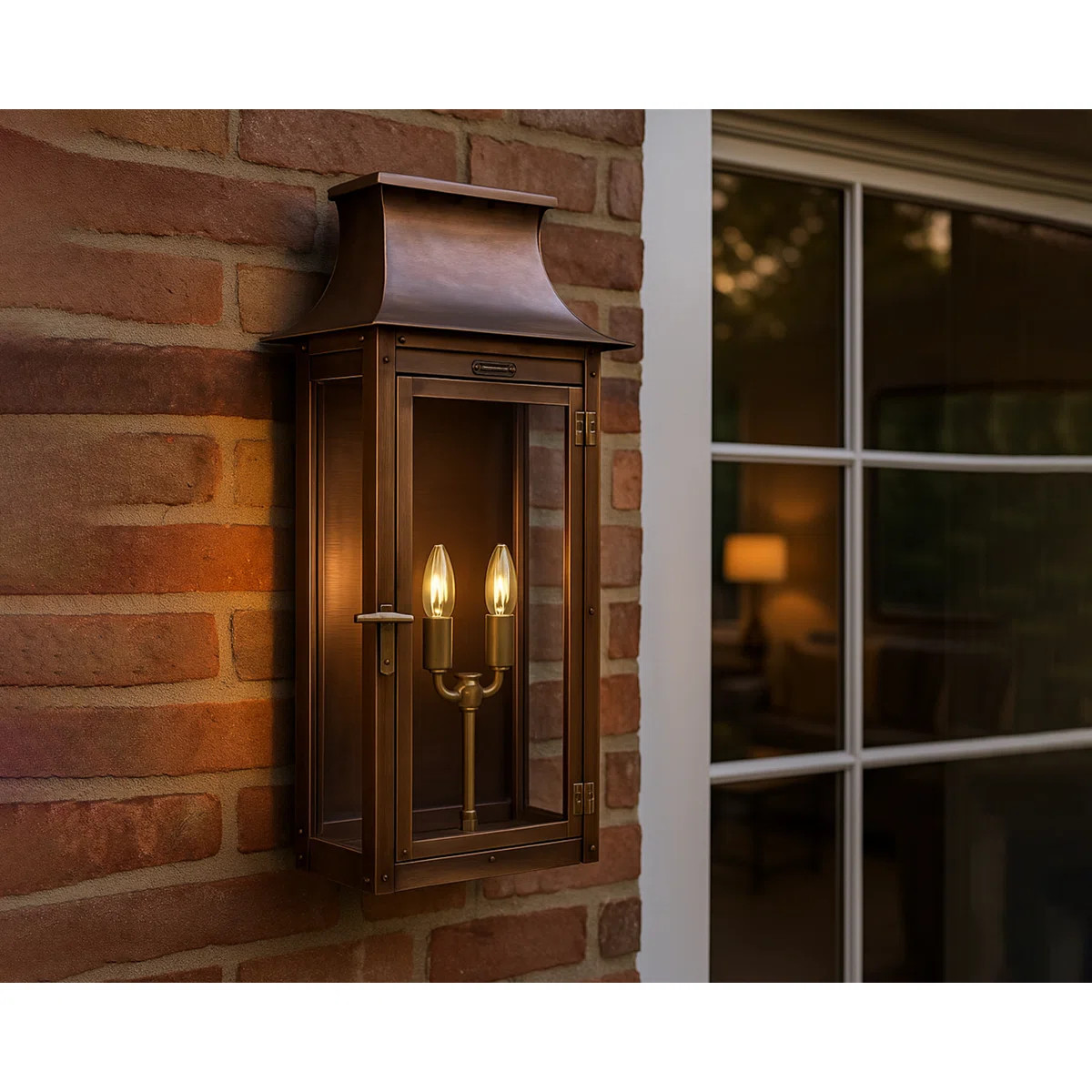 Flambeaux Gas & Electric Lights Colonial Flush Mount Copper Ceiling Lantern – Electric | Wayfai... | Wayfair North America