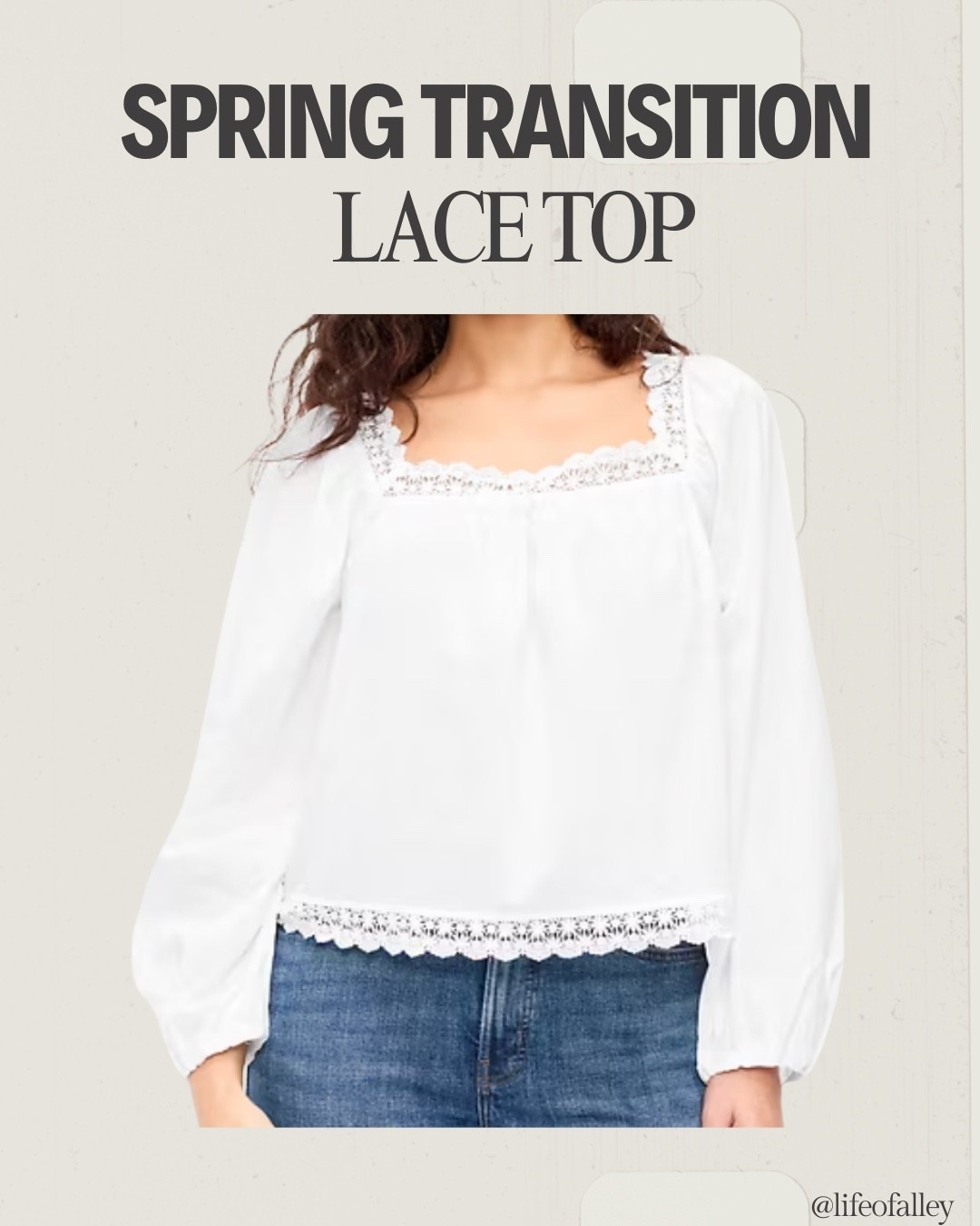 This lace trimmed long sleeve top is perfect for the spring transition! 

#LTKOver40 #LTKSeasonal #LTKSaleAlert