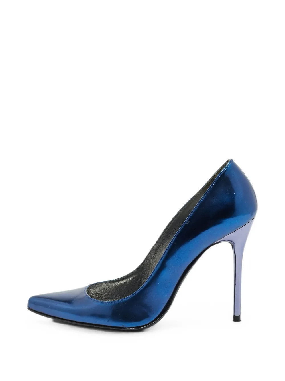 Stuart Weitzman pointed-toe patent leather pumps - Blue | Farfetch Global