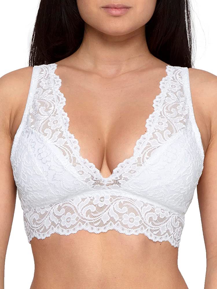 Smart & Sexy Signature Lace Deep V Neck Wireless Women with Support, Bralette Pack | Amazon (US)