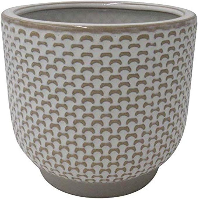 Amazon Brand – Stone & Beam Textured Stoneware Planter, 7.5"H, Ivory | Amazon (US)