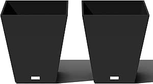 Veradek Nobleton Indoor/Outdoor Wide Square Planter (18 inch - 2 Pack, Black) | Amazon (US)