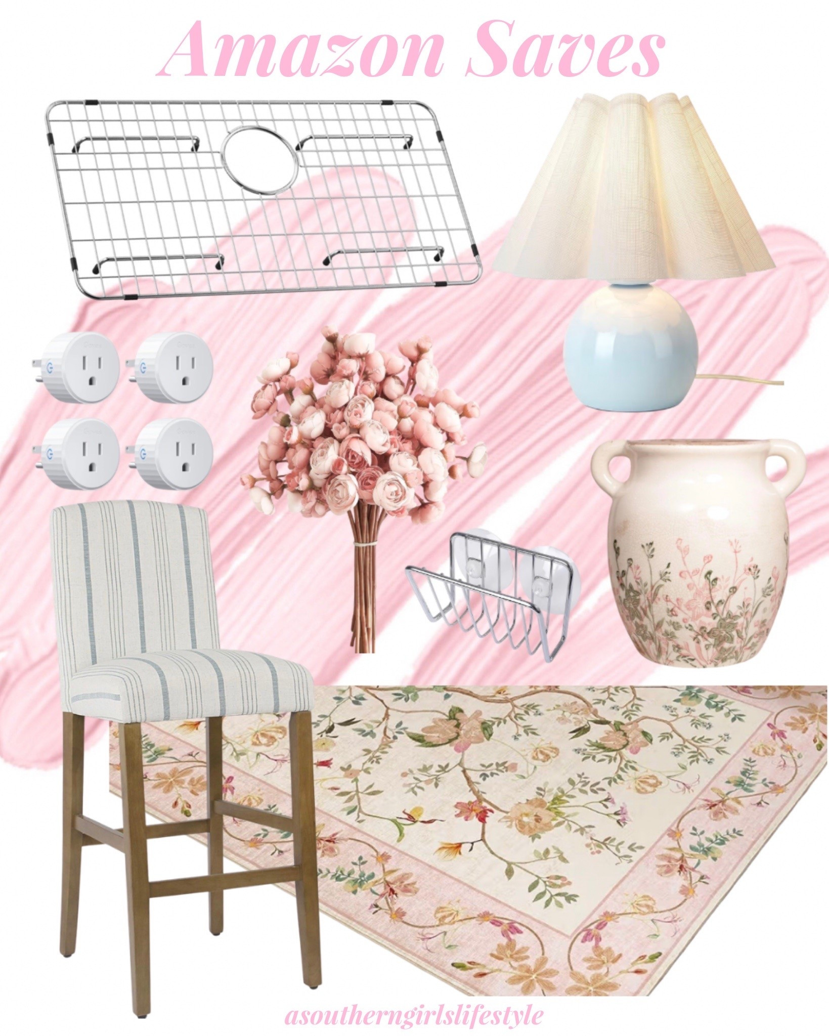Few favorites in my Amazon List that I need/want for my new place - some pieces are on Sale

Stainless Steel Sink Protector, Light Blue Mini Lamp, Smart Plug Timer, Dusty Rose 18 pc Ranunculus, Vintage Ceramic Vase, Stainless Steel Suction Cup Sponge Caddy, Blue Striped Upholstered High Back Barstool & Floral Pink Washable Area Rug

Home Decor. New Home. Home Accents. Kitchen. Living Room

#LTKHome #LTKSeasonal #LTKSaleAlert