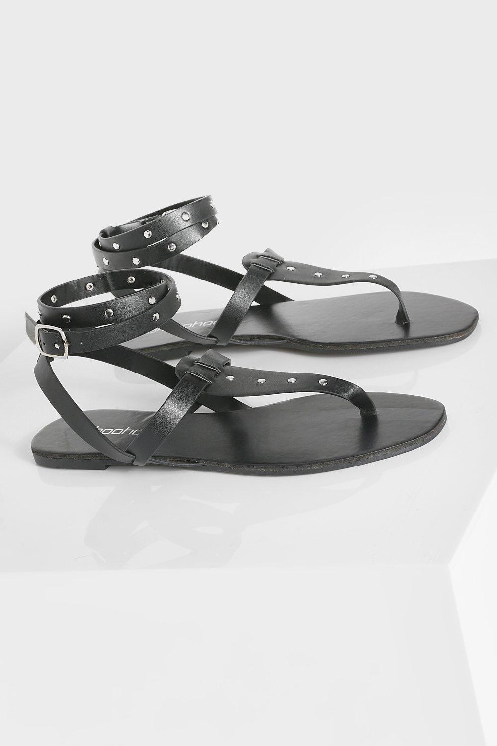 Toe Post Studded Sandal | Boohoo.com (US & CA)