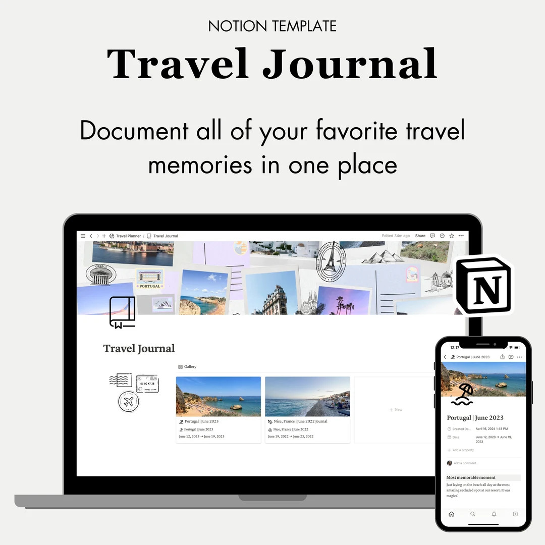 Travel Journal Notion Template - Etsy | Etsy (US)