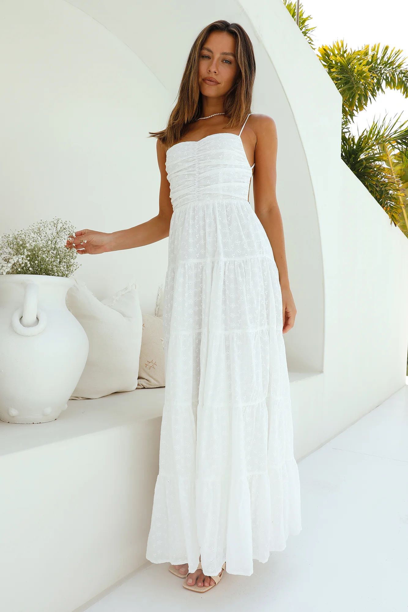 Heavenly Aura Maxi Dress White | Fortunate One