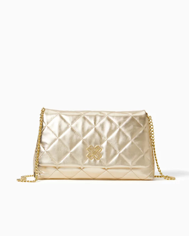 Matea Quilted Leather Clutch | Lilly Pulitzer | Lilly Pulitzer