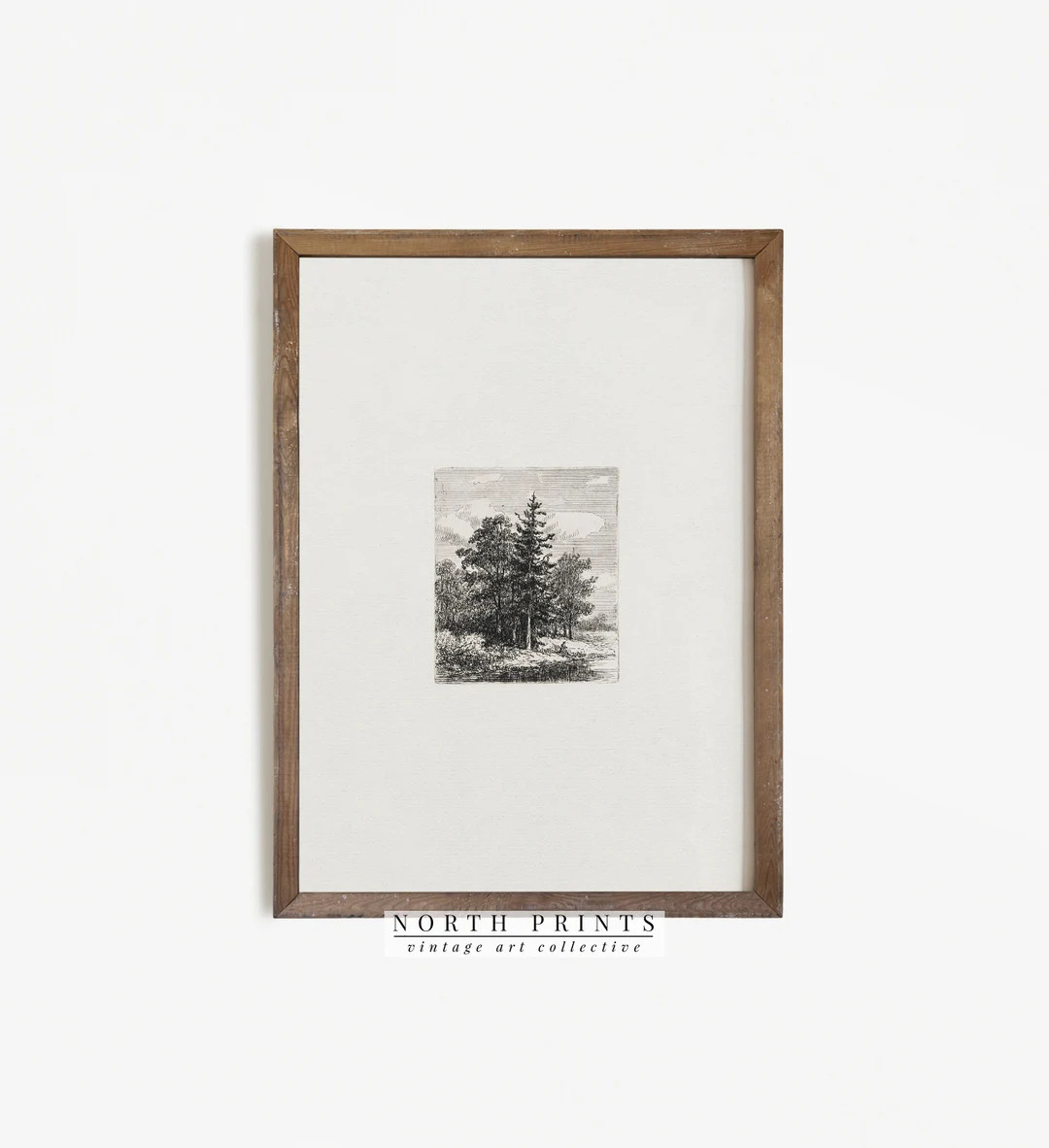 Vintage Tree Print | Antique Neutral Landscape Drawing PRINTABLE North Prints | 563 | Etsy (AU)
