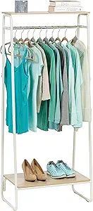 IRIS USA Clothes Rack with 2 Wood Shelves, Freestanding Clothing Rack, Easy to Assemble Garment R... | Amazon (US)