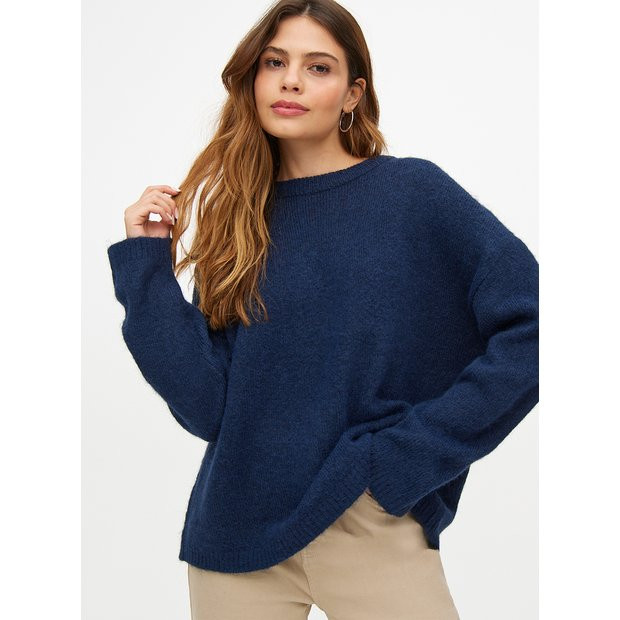Buy Navy Relaxed Crew Neck Jumper 14 | Jumpers | Tu | Tu Clothing
