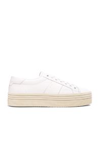 Saint Laurent Leather Court Classic Platform Sneakers in White | FWRD 