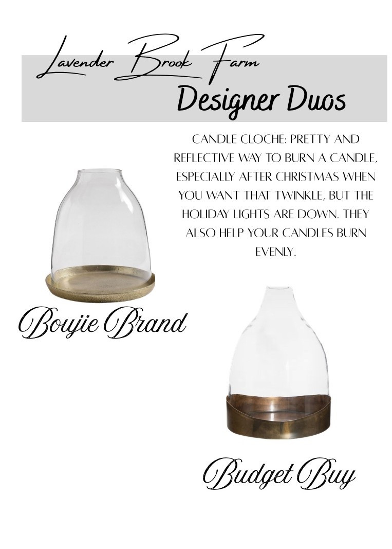 Candle cloches are a great winter ambience builder. They have a reflective glow with a candle, burning inside of them and they help the candle burn more evenly. This designer duo makes for two beautiful options. Choose your favorite bougie or budget. 

#LTKHome #LTKGiftGuide #LTKSeasonal