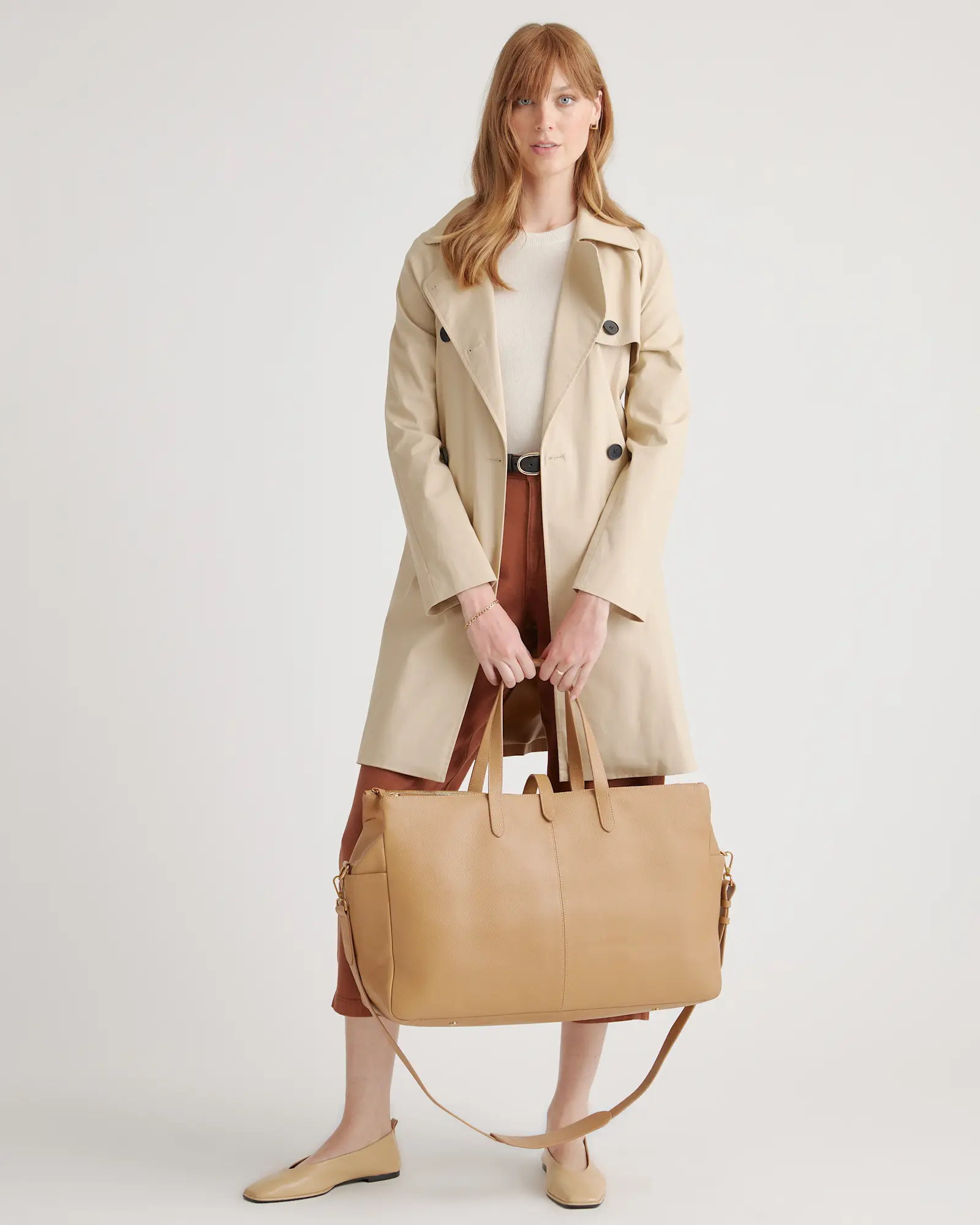 Italian Leather Triple Compartment Weekender | Quince