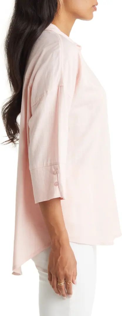 Cotton Linen Button-Up Shirt | Nordstrom