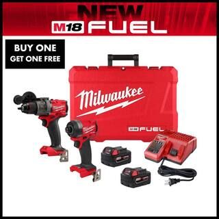 Milwaukee M18 FUEL 18V Lithium-Ion Brushless Cordless Hammer Drill and Impact Driver Combo Kit (2... | The Home Depot