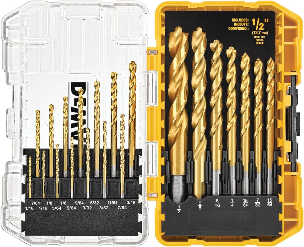 DEWALT Titanium Nitride Coated Drill Bit Set, Pilot Point, 21-Piece (DW1361) | Amazon (US)