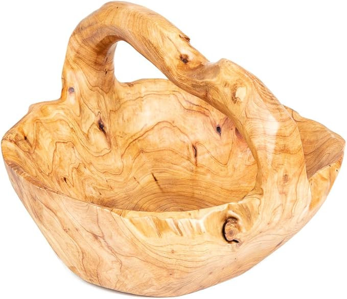 ASIAN HOME Wooden Basket Handmade Natural Root Wood Craft Storage Basket For Fruits, Breads, Cand... | Amazon (US)