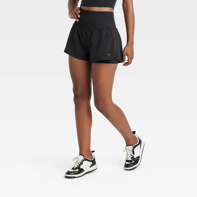 Women's High-Rise Seamless Waistband Woven Shorts 2.5" - JoyLab™ Black XL | Target